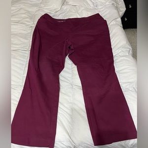 Croft and Barrow Effortless Stretch Pant Burgundy Size 22W Regular